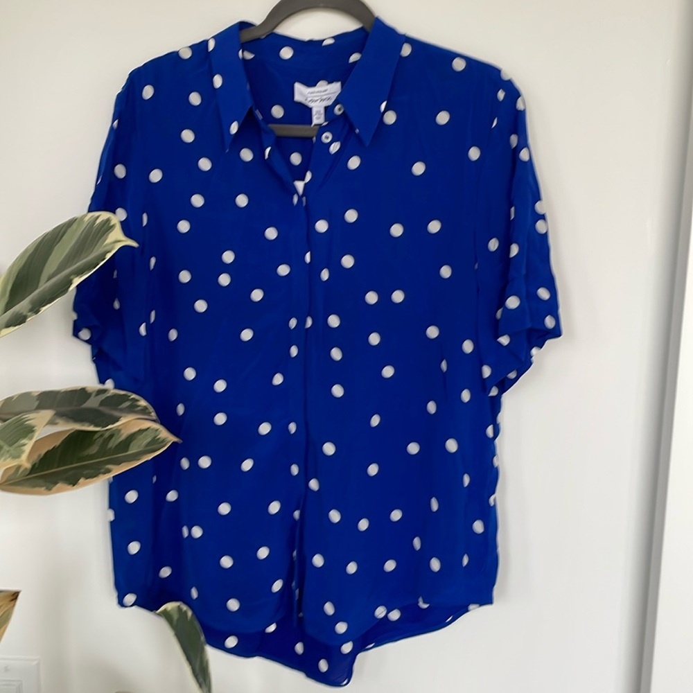 COPY - &other stories blue polka dot blouse